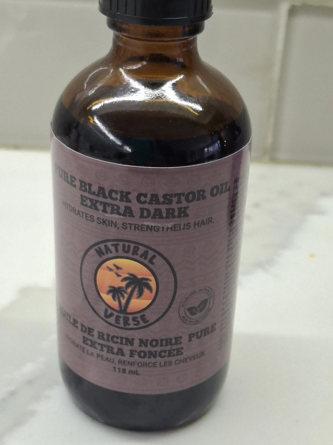 Natural Verse Pure Black Castor Oil, Extra Dark, 118 mL
