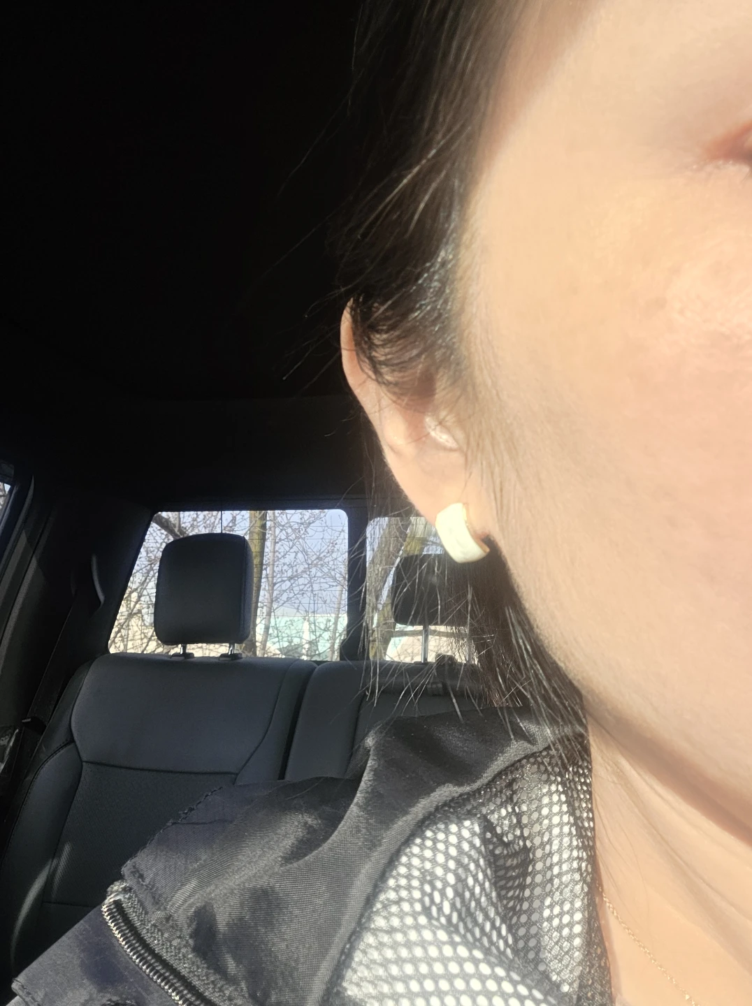 Cream & Grey Swirl Stud Earrings