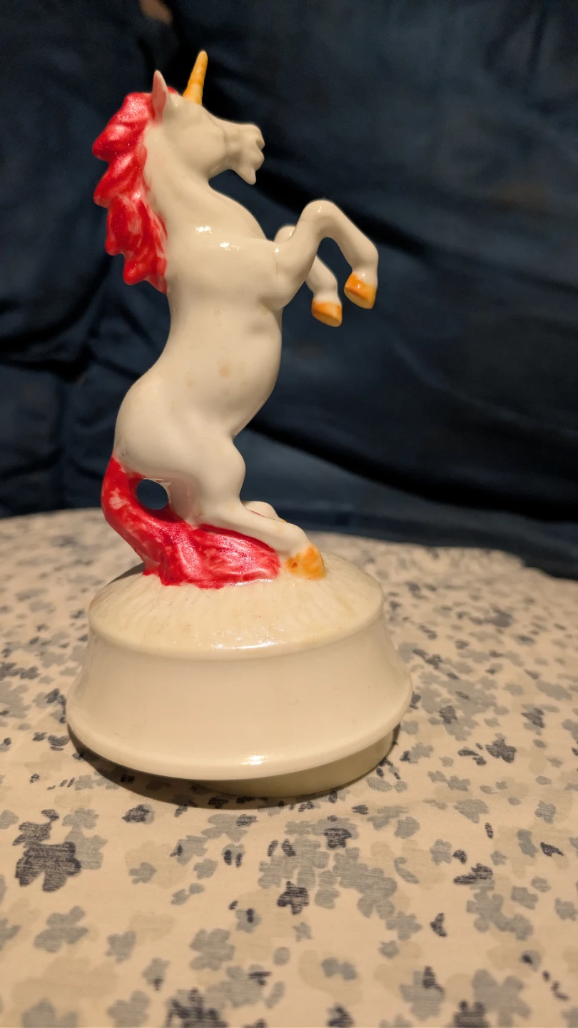 Ceramic Unicorn Music box
