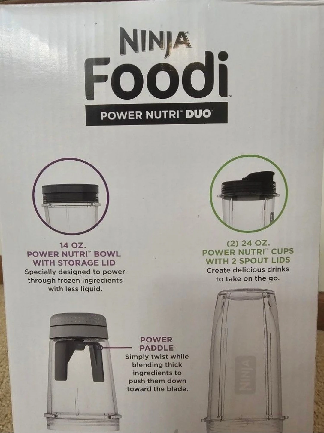 NINJA Foodi POWER NUTRI DUO Auto-iQ 1200 Peak Watts - photo 2