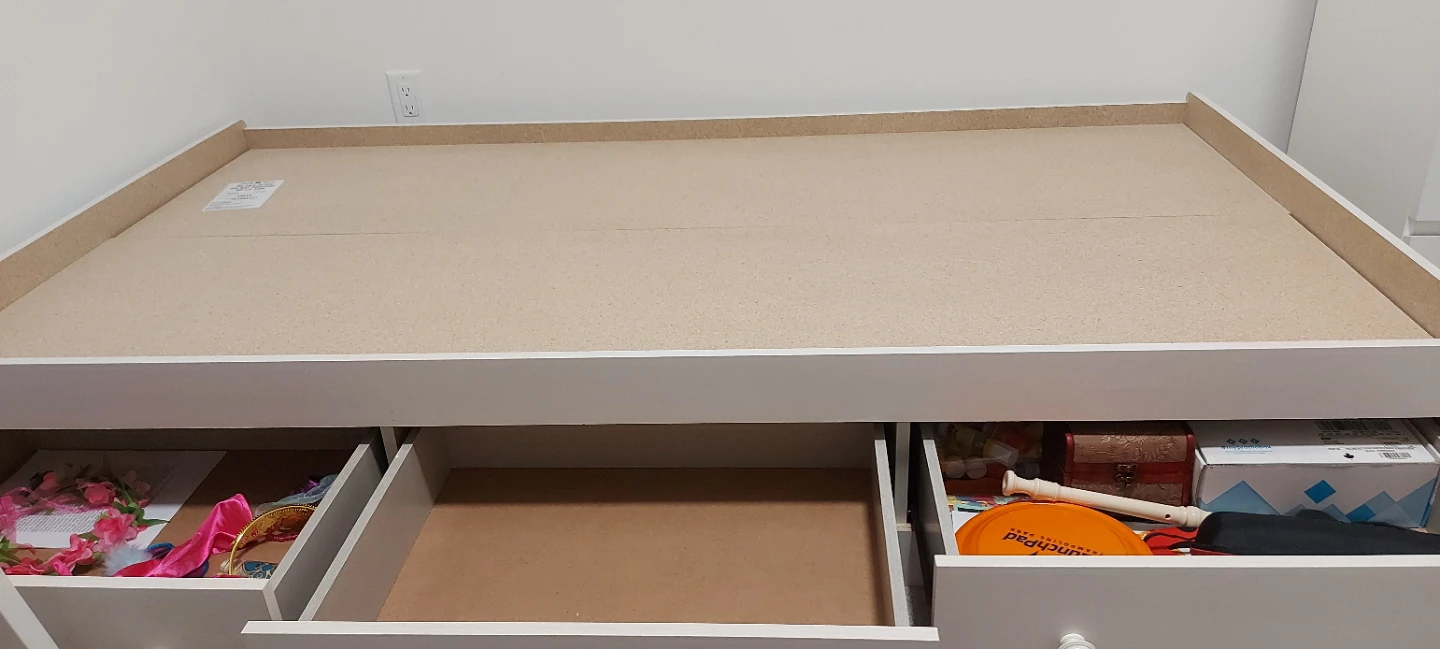 White Twin Bed Frame with Drawers - photo 5