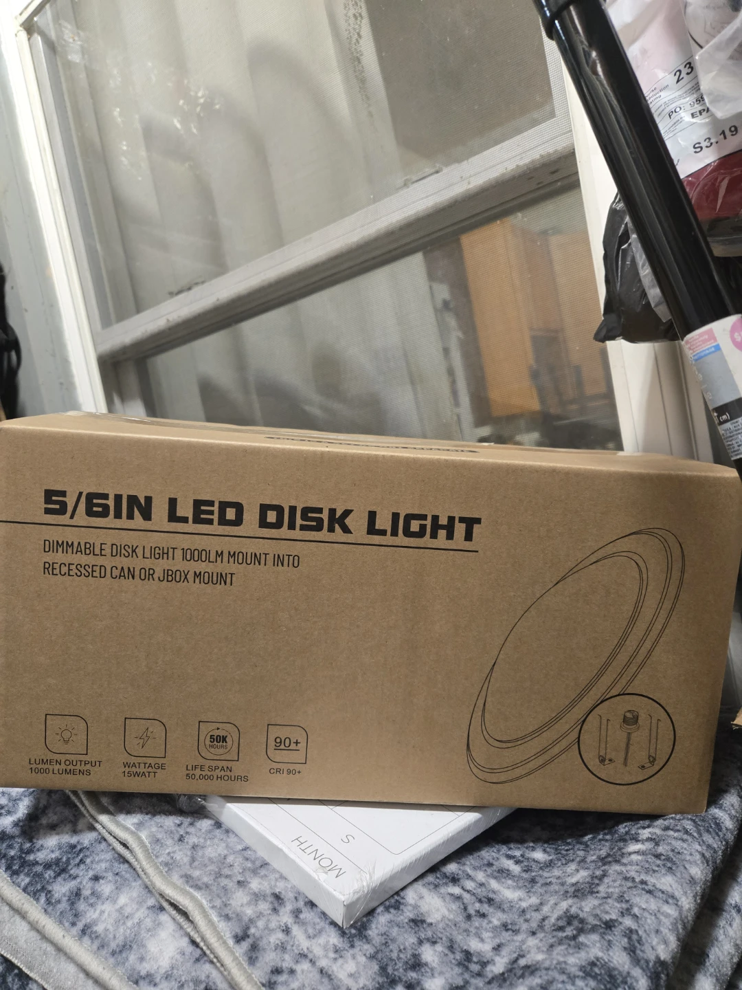 5/6 Inch LED Disk Light - Dimmable, 1000 Lumens, 15W