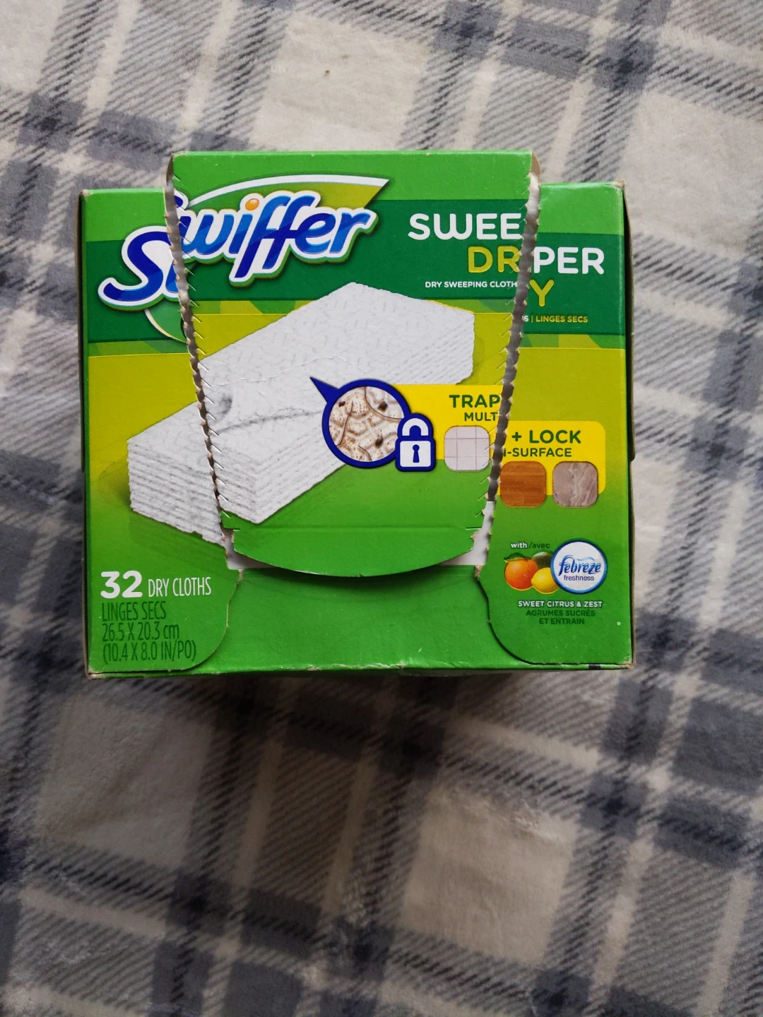 Opened but New. Swiffer Sweeper Dry Sweeping Cloths - 32 Count