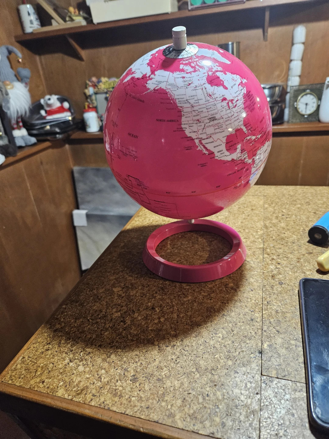 Pink Desktop Globe with World Map - photo 2