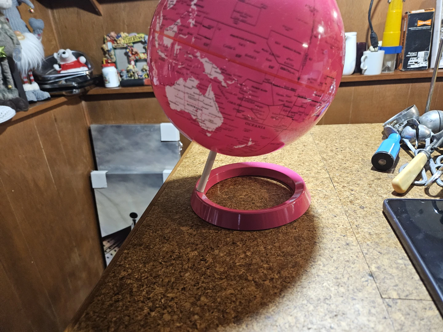 Pink Desktop Globe with World Map - photo 4