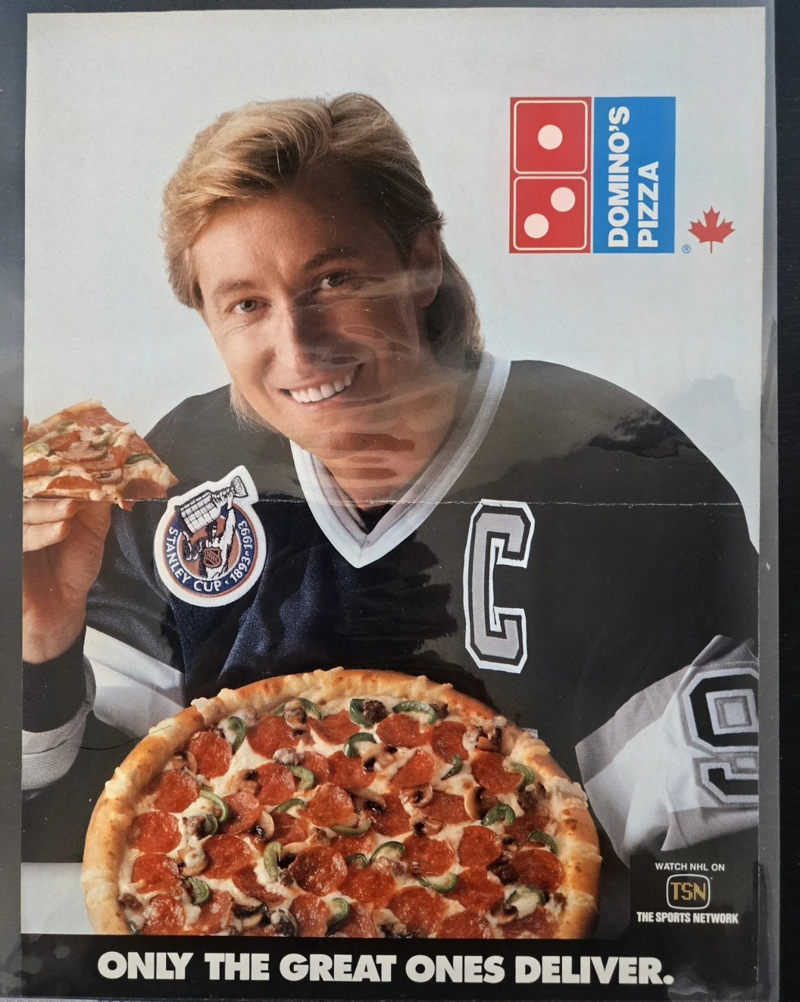 Vintage Gretzky Bundle 90's Starline Mini Poster & Dominos Adds - photo 4