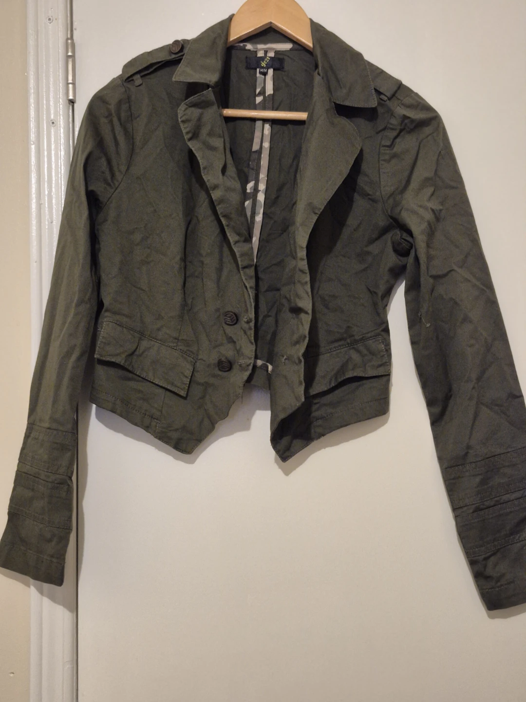 Olive Green Military Style Jacket Size M/M - photo 2