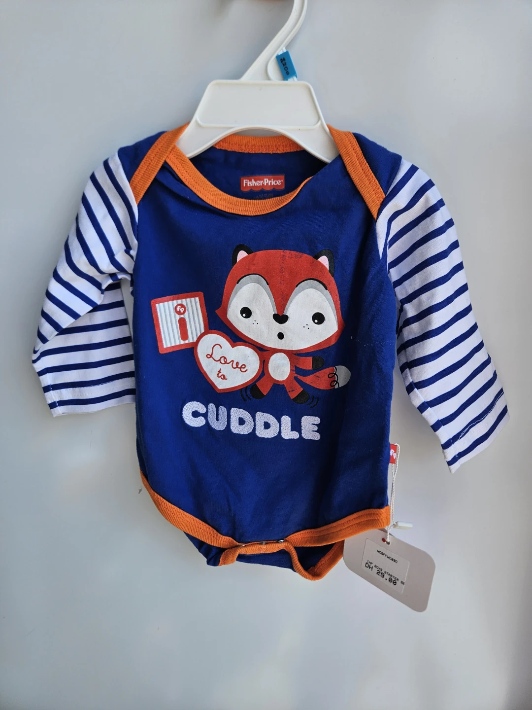 Fisher-Price Baby Boy Fox "Love to Cuddle" Onesie - 3/6 Months