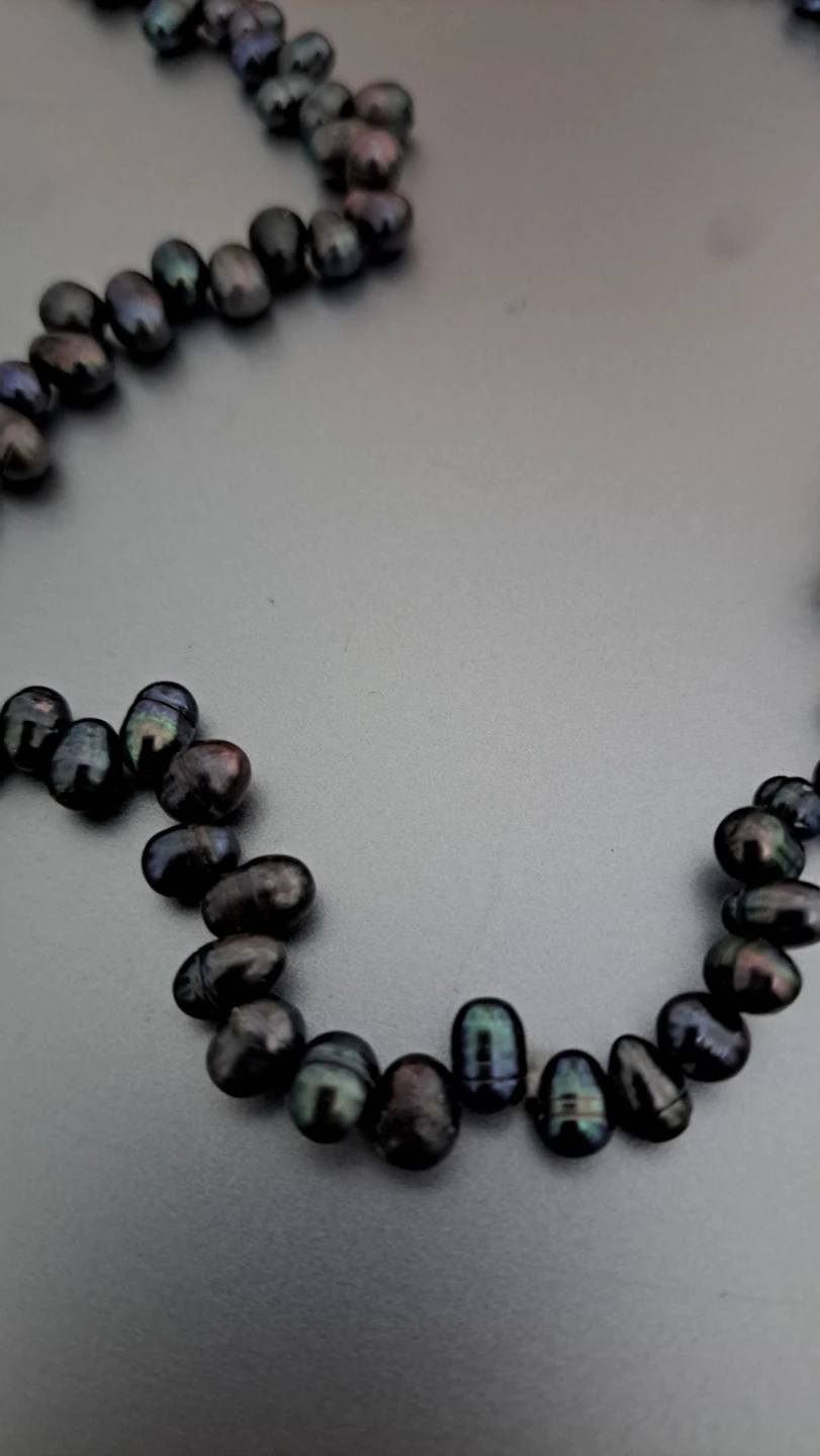 Dark Peacock Freshwater Pearl Necklace - photo 2