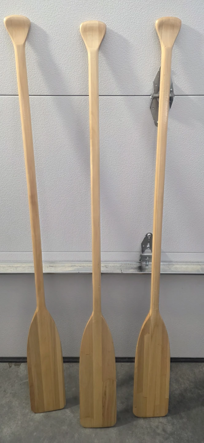Vintage Wooden Canoe Paddles - Set of 3 - photo 2