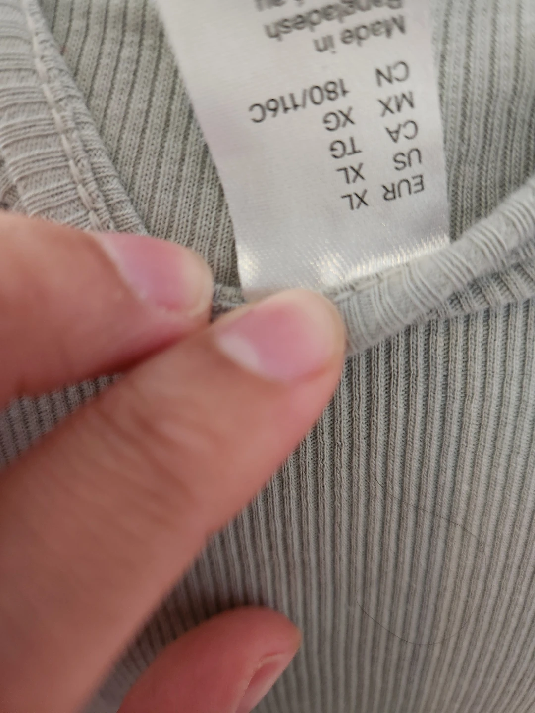 Light Green Ribbed Cropped T-Shirt - Size XL - photo 3