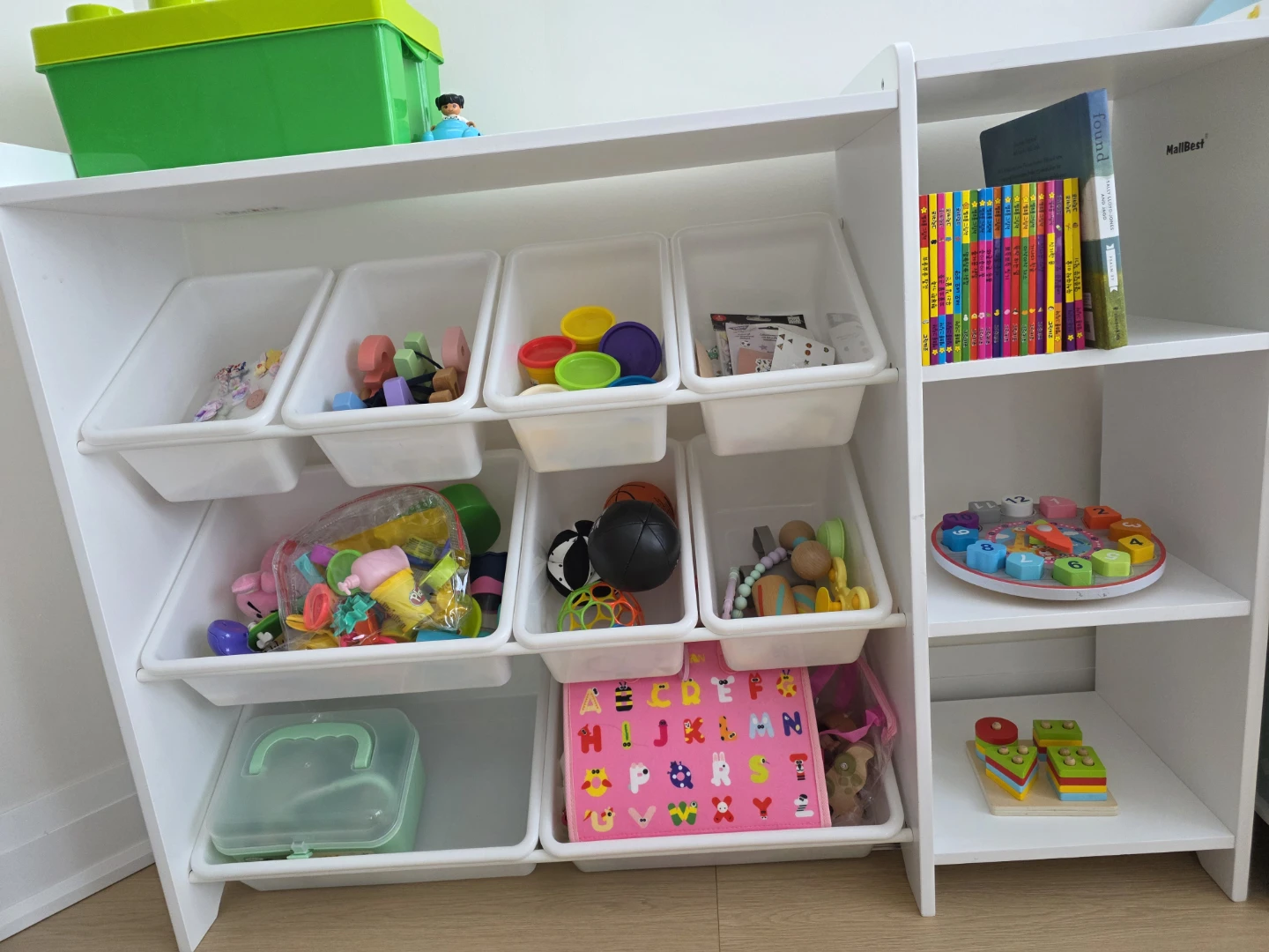 White Toy Organizer Shelf with Bins - Montessori - photo 3