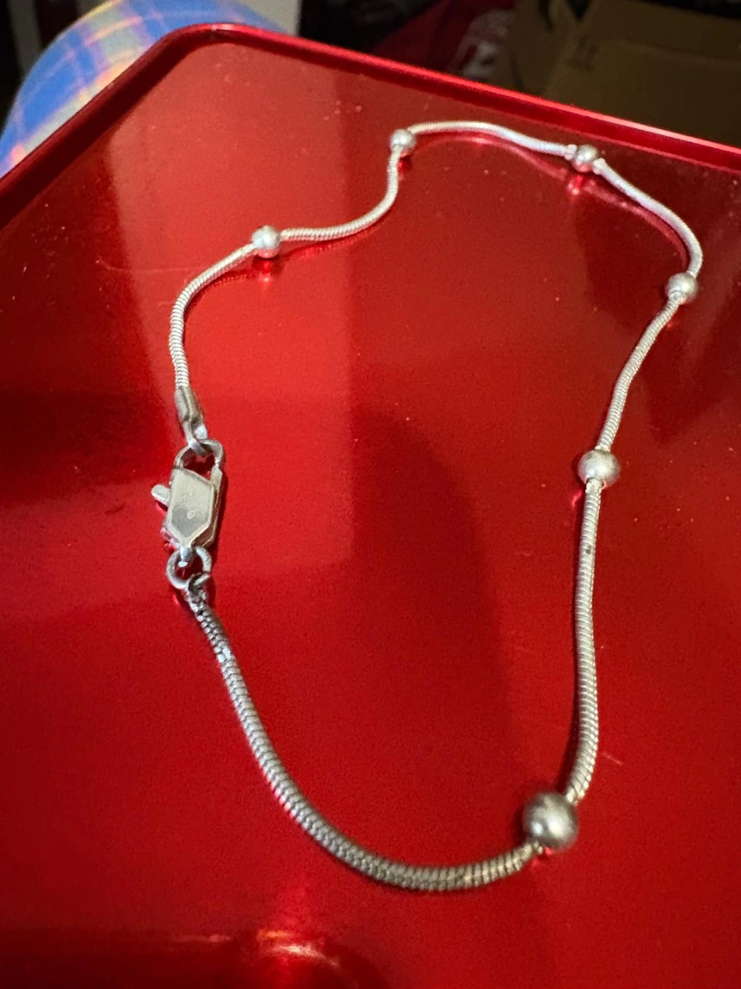 925 Sterling Silver Beaded Necklace