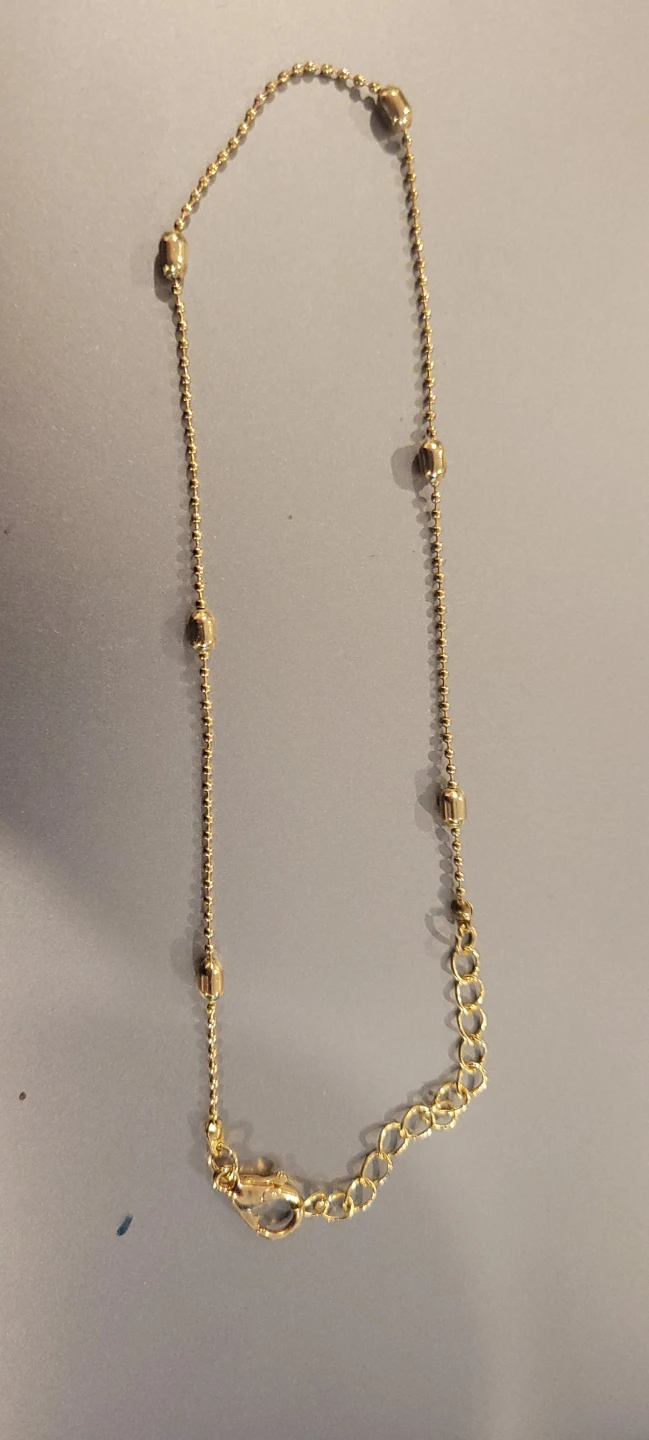Gold-tone Beaded Chain Anklet