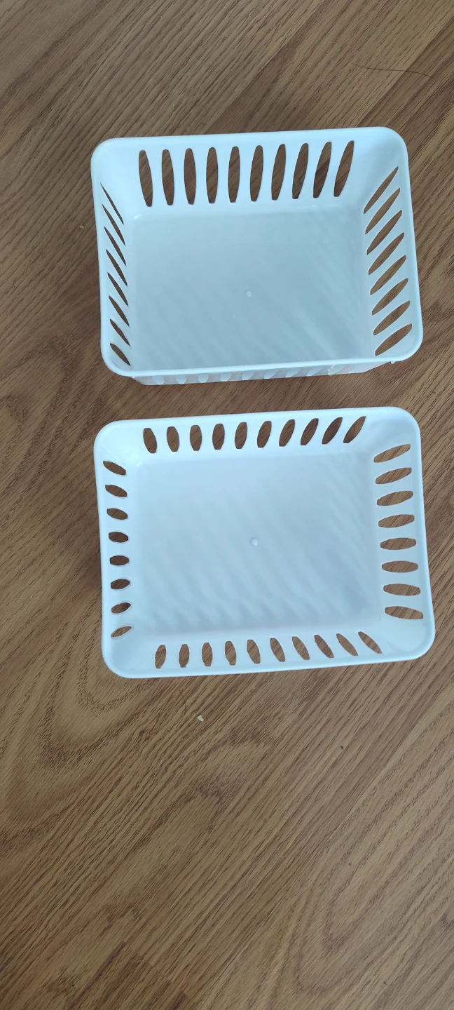 White Plastic Storage Baskets (Set of 2)