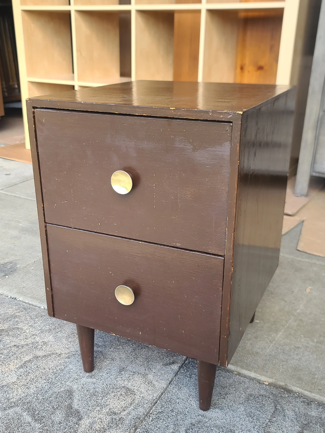 MCM Dark Brown 2-Drawer Nightstand