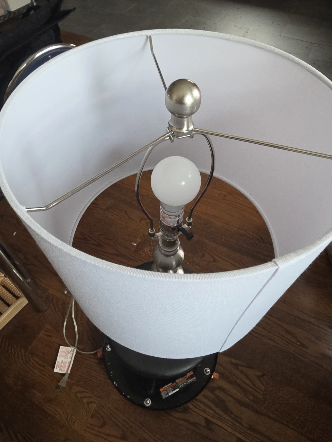 Table Lamp with White Drum Shade - photo 2