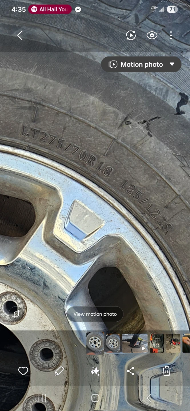 LT275/70R18 Tire with Chrome Rim - photo 2
