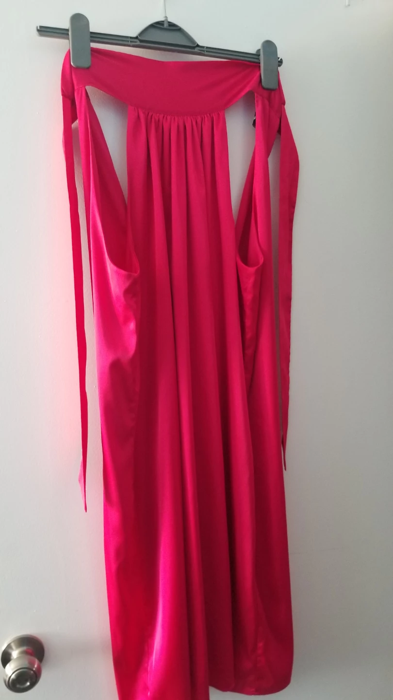 Hot Pink Maxi Dress with Tie Straps