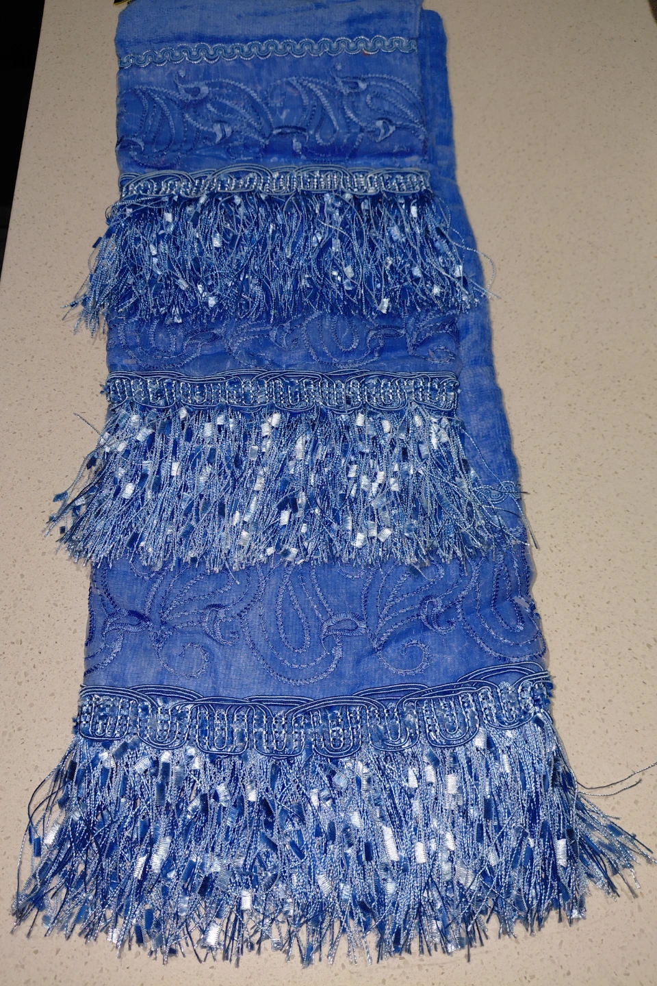 Golden Beach 3 pc Embroidered Cotton Towel Set - Blue - photo 2