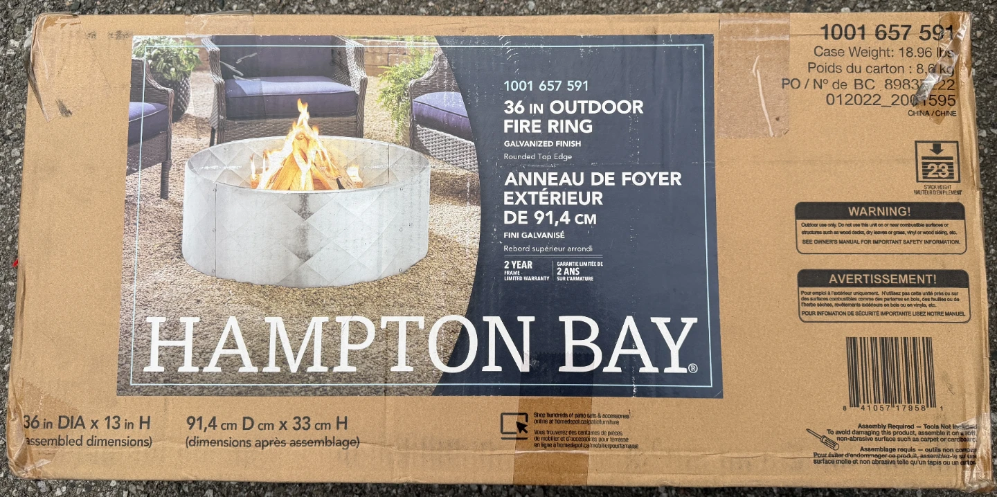 Hampton Bay 36" Outdoor Fire Ring