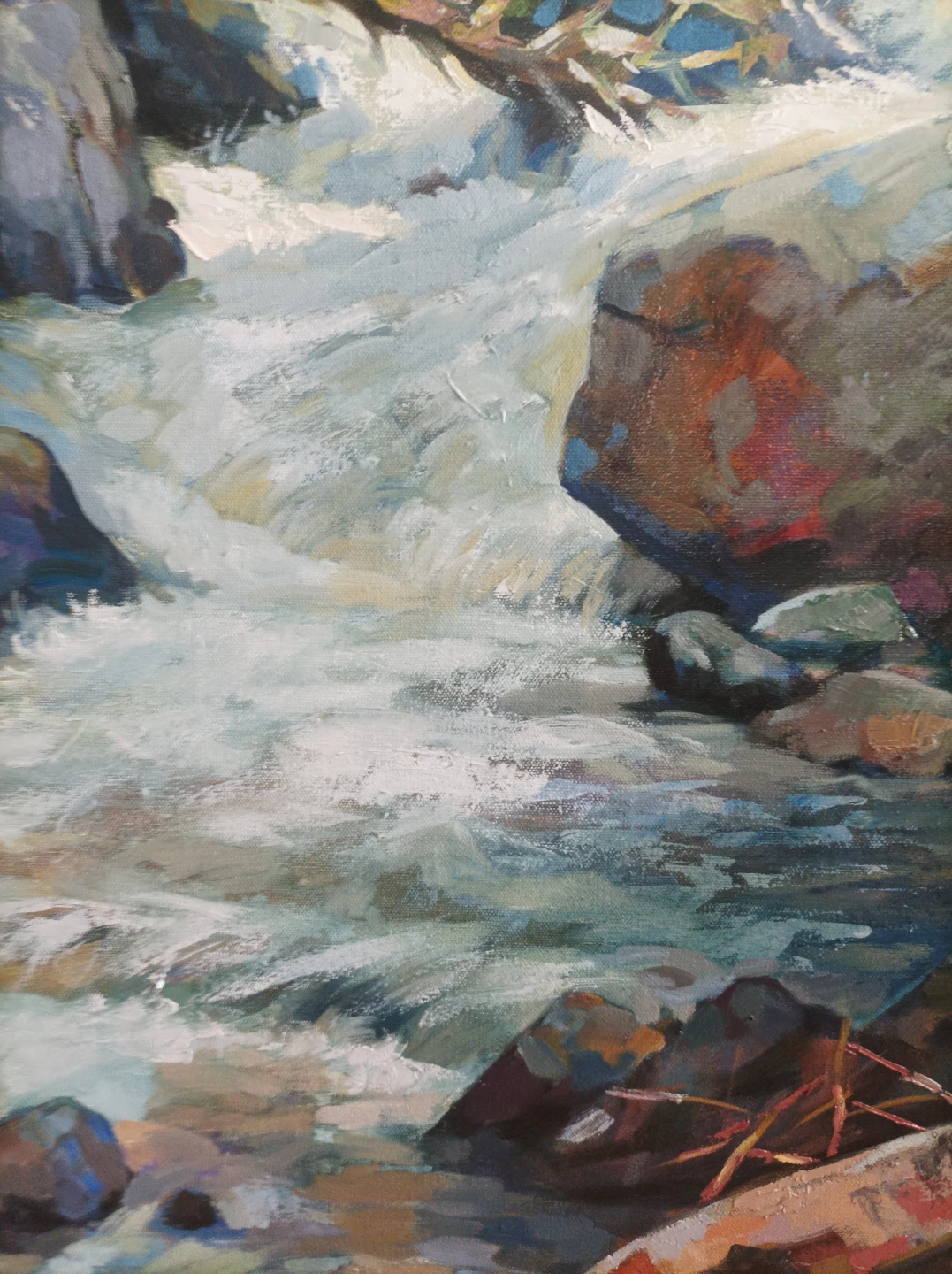Original Landscape Painting - Mountain River Scene - photo 4