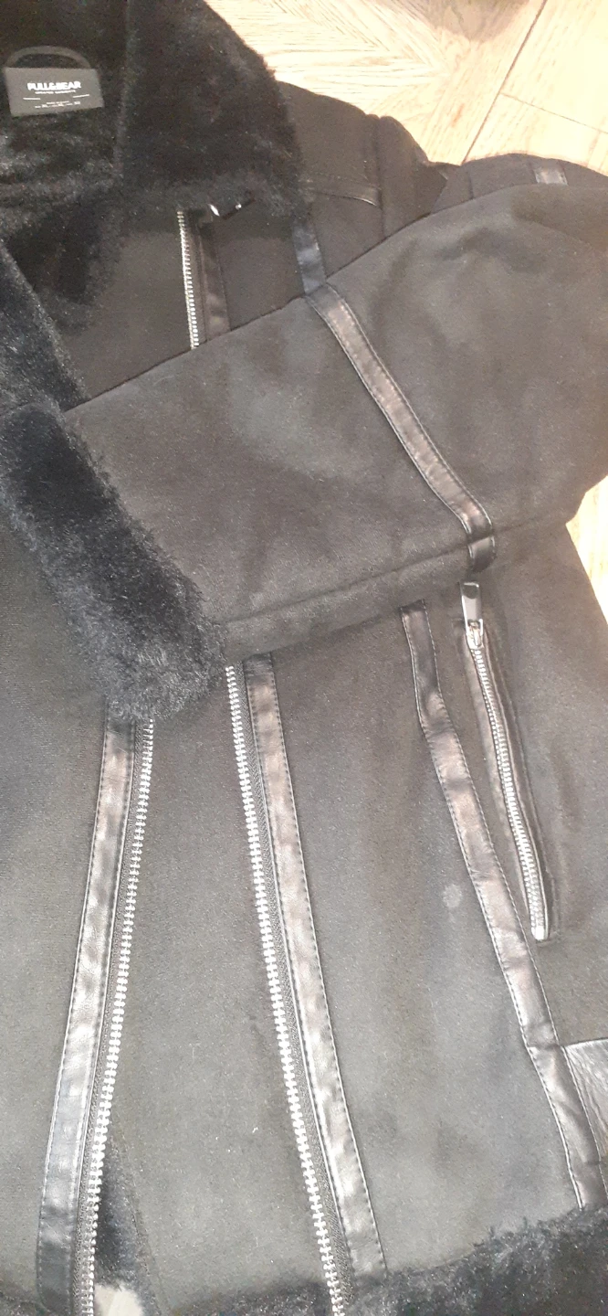 Pull & Bear Black Faux Fur Lined Aviator Jacket - photo 2