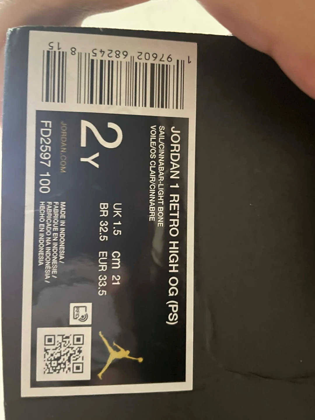 Jordan 1 Retro High OG (PS) Sail/Light Bone FD2597-100 - photo 2
