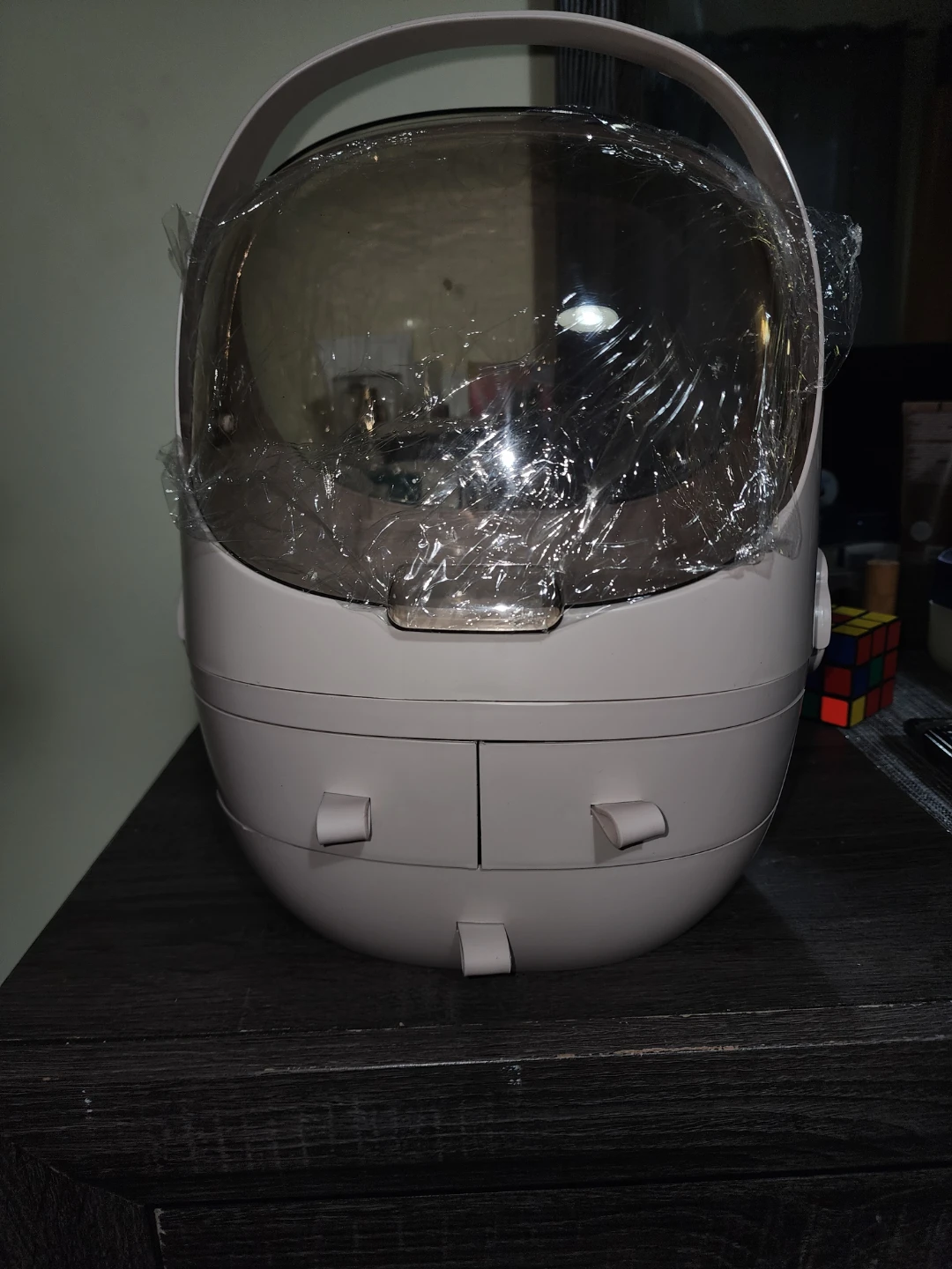 Pink Makeup Organizer with Clear Dome and Drawers - photo 5