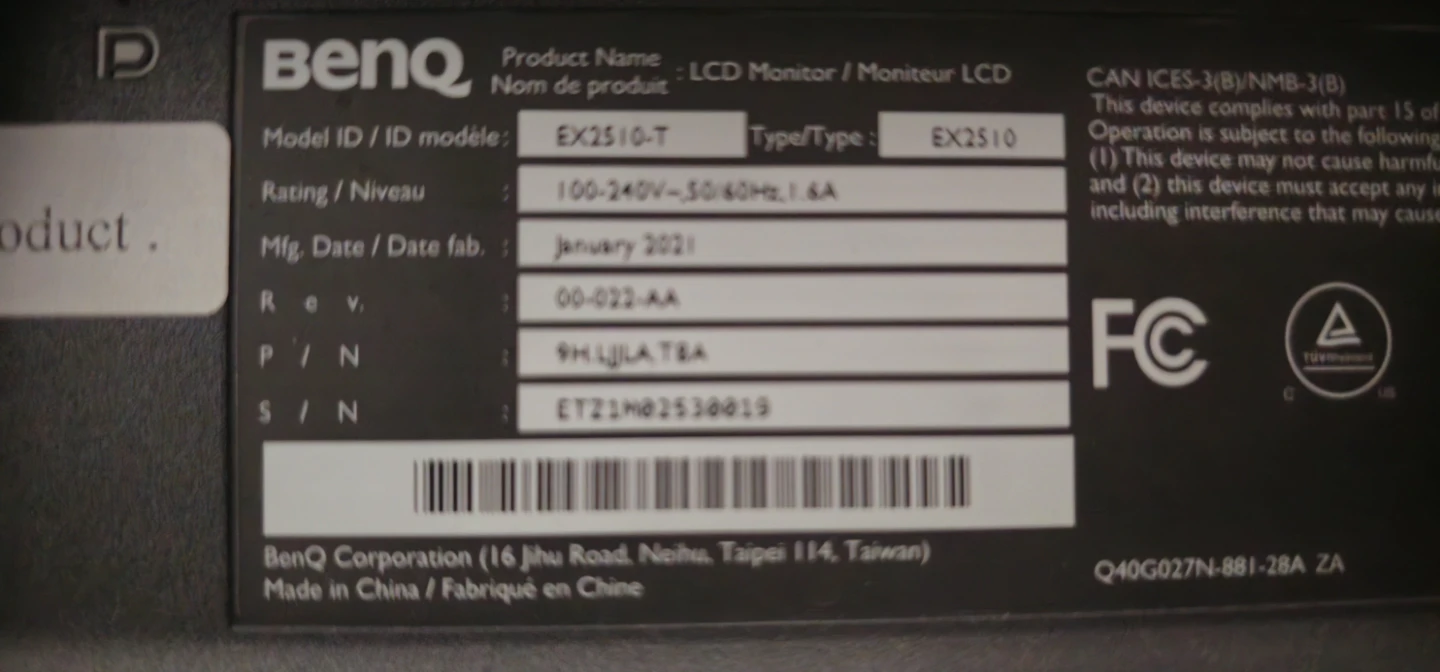 BenQ Mobiuz EX2510 1920 x 1080 LED  24.5" 144Hz 1ms - photo 4