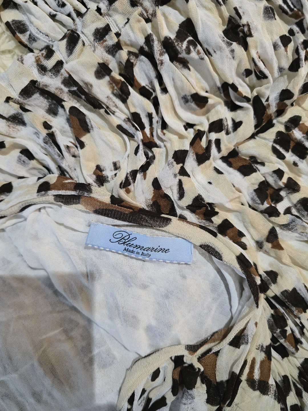 Blumarine Ruched Leopard Print Long Sleeve Dress - photo 2