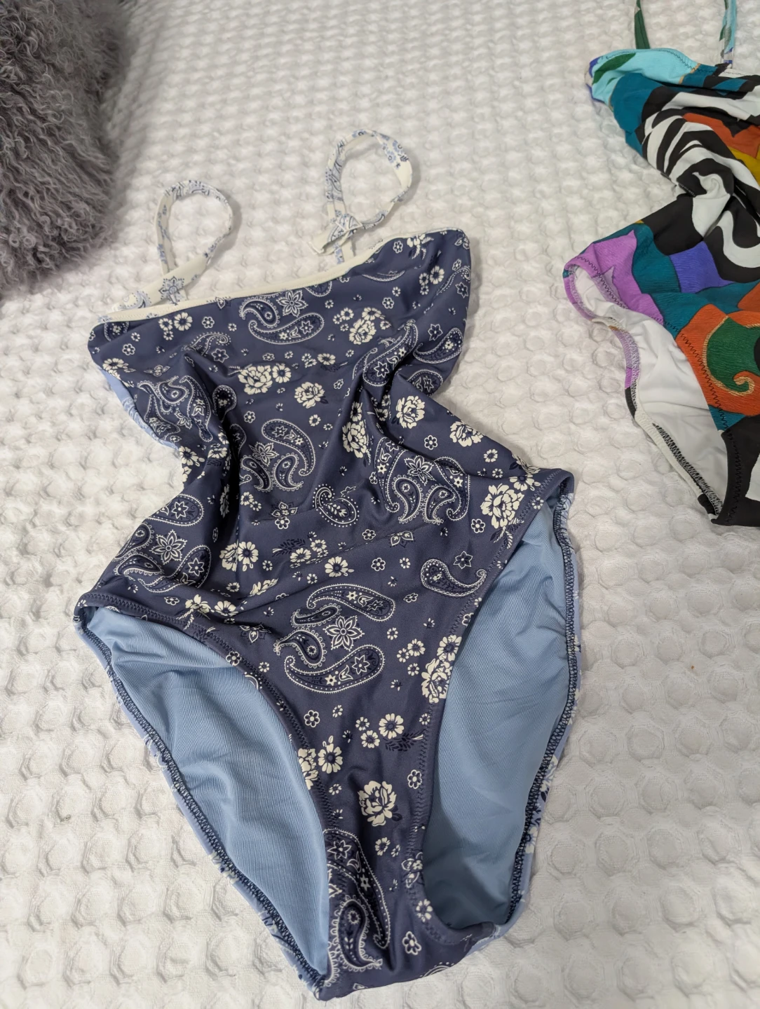 Aerie Blue Paisley One-Piece Swimsuit