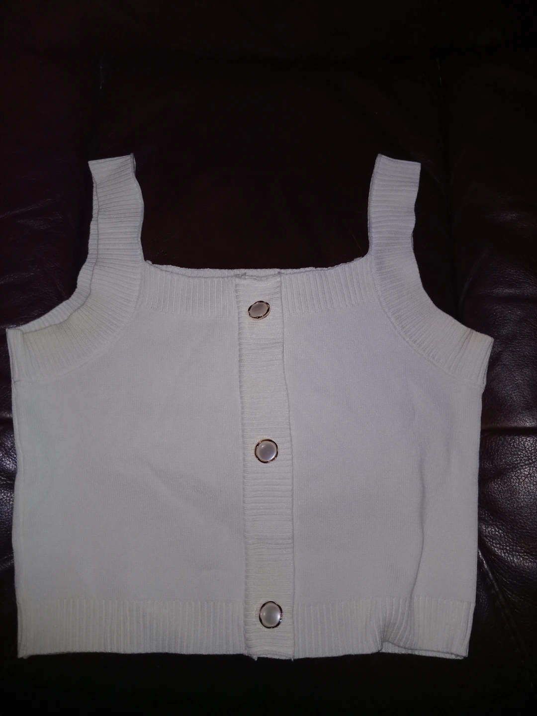 Cream Knit Tank Top