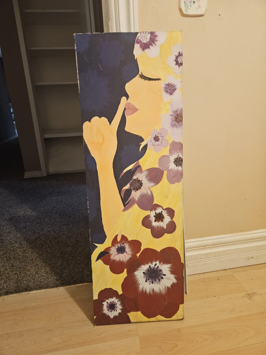 Painting of Woman with Flowers - photo 2