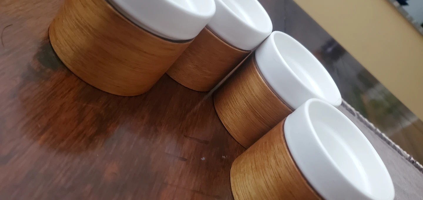MIAMIO Espresso Cups Set of 4 - 100 ml Ceramic with Wood - photo 3