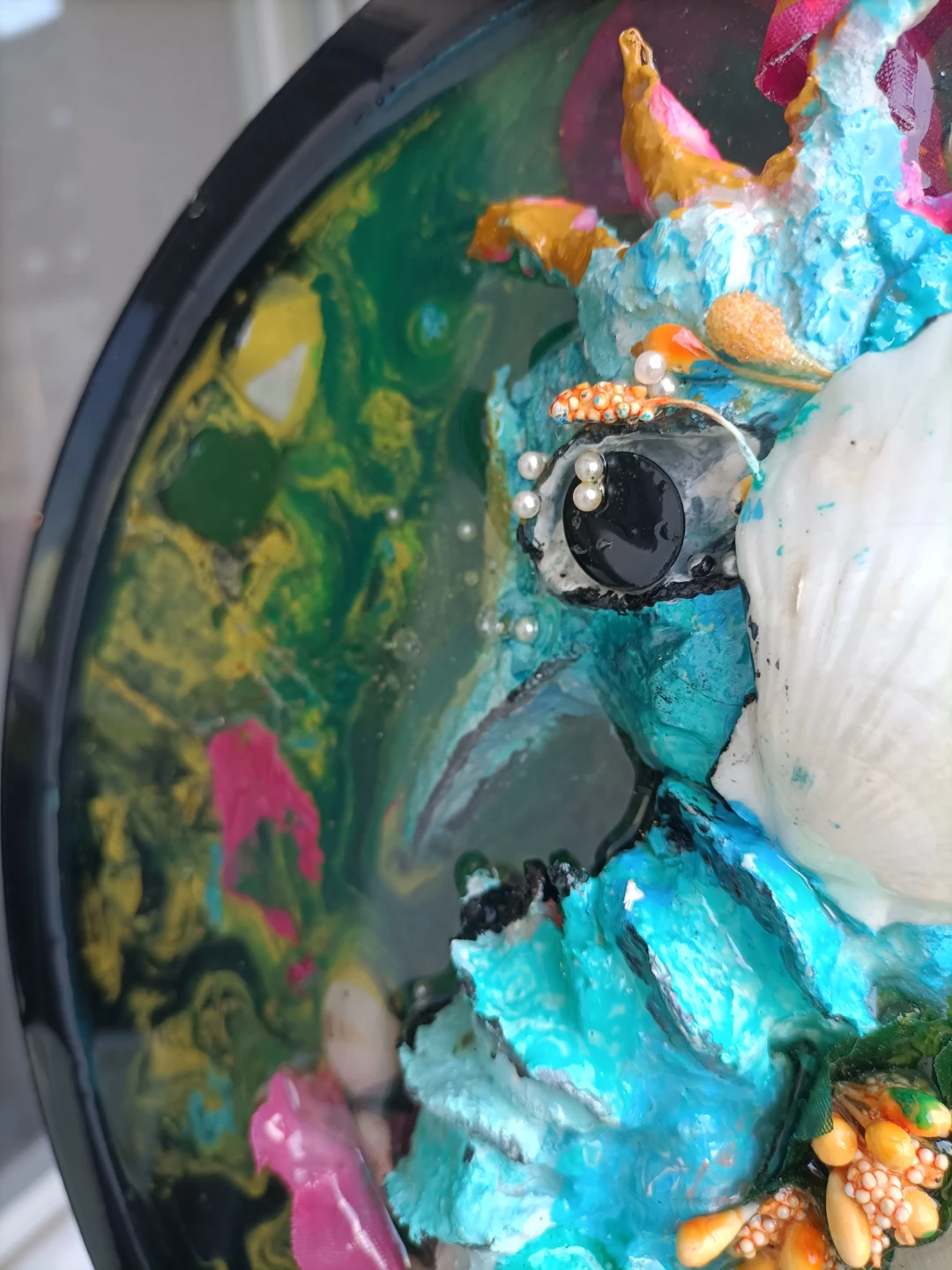 Resin Art Wall Decor with Seashells and Flowers - photo 5