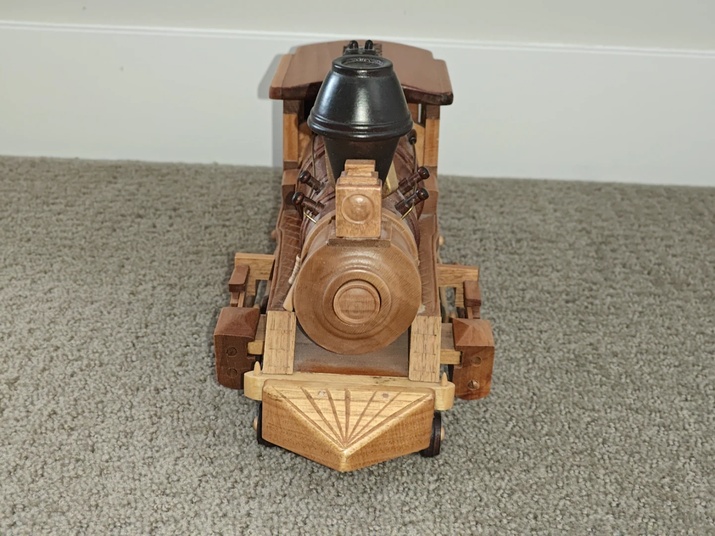 Handcrafted Wooden Steam Locomotive Train - photo 4