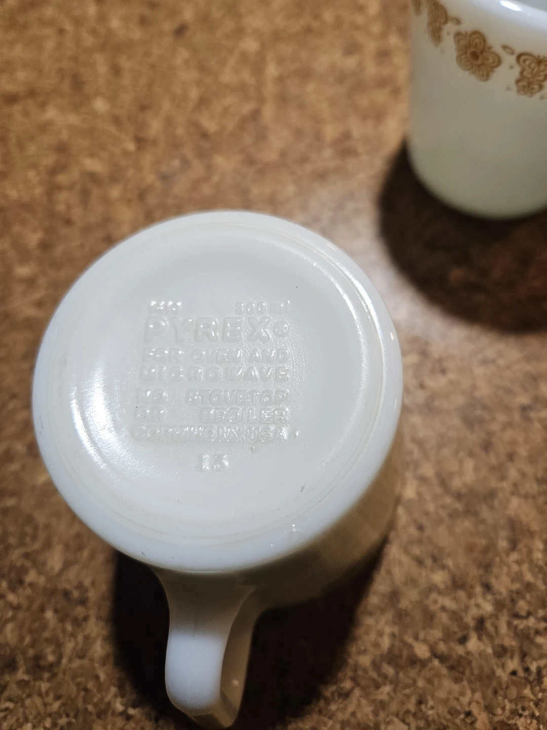Pyrex Milk Glass Mug with Floral Design - photo 4