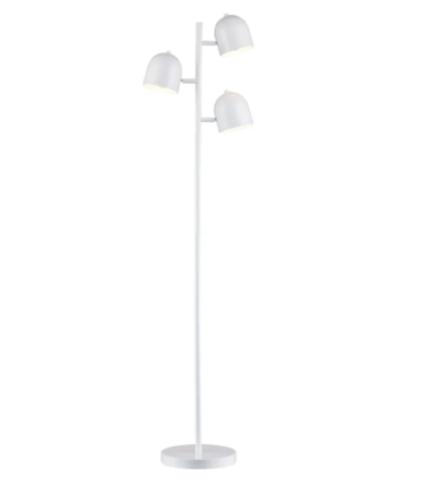 White 3-Head Floor Lamp