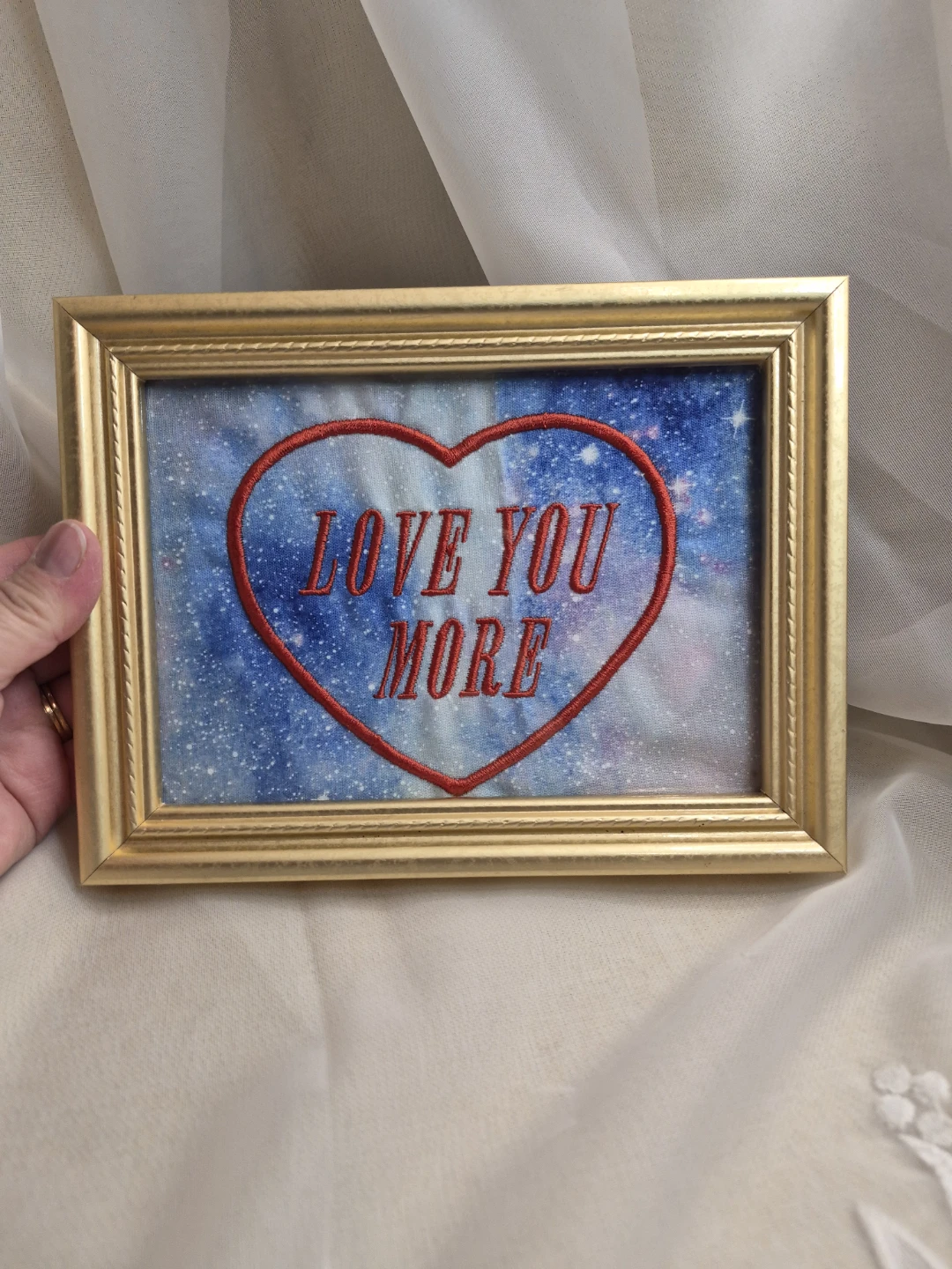 Love You More Framed Embroidered 5x7 Wall Decor - photo 3