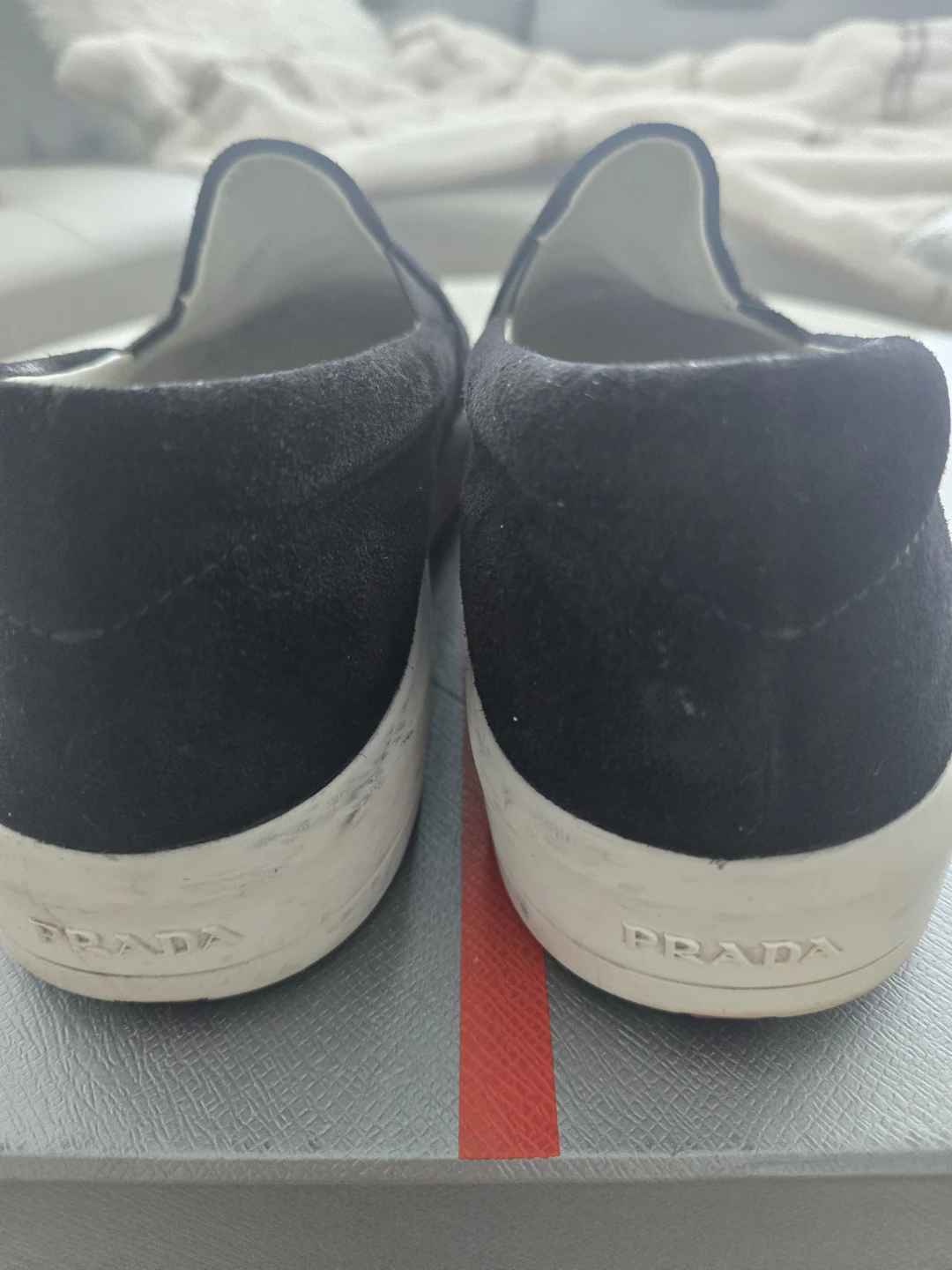 Prada Black Suede Slip-On Sneakers size 9 - photo 3