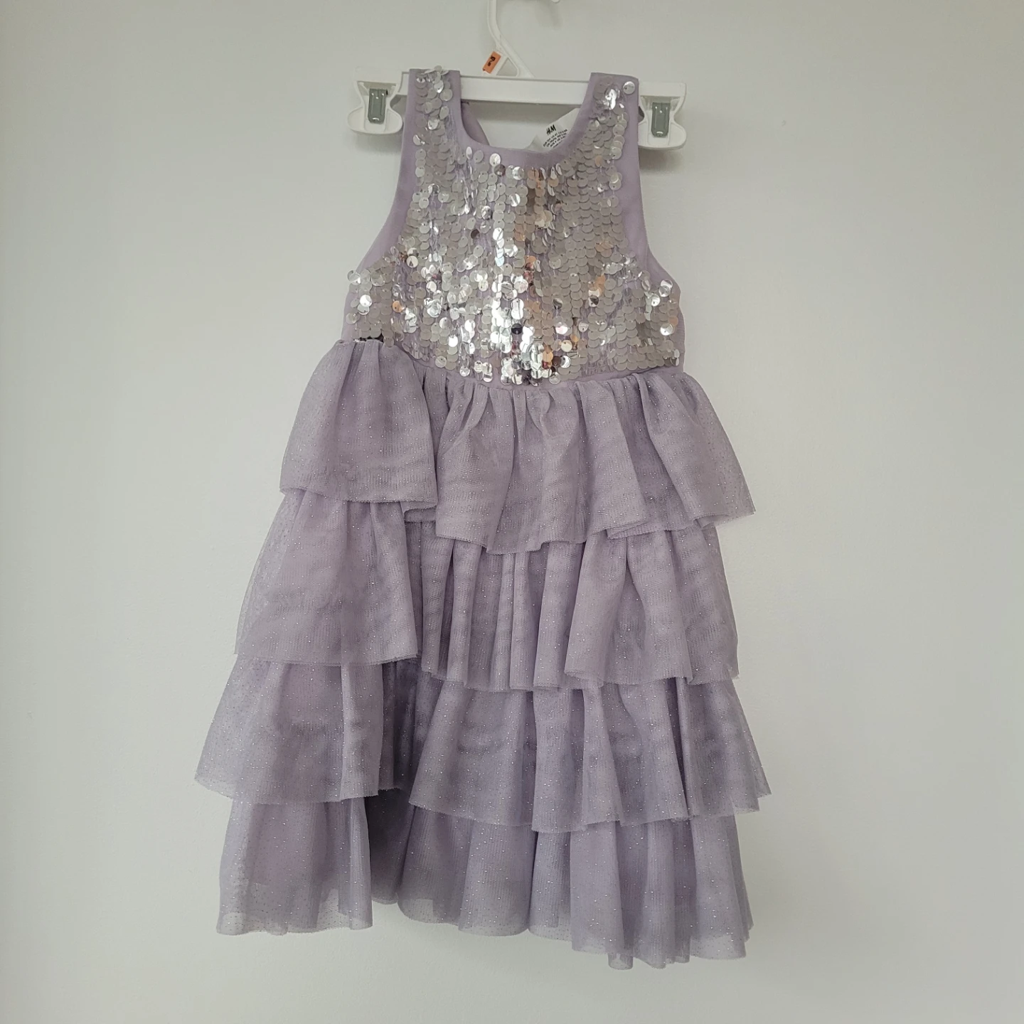 H&M Girls Sequin Tiered Tulle Dress - Size 4T