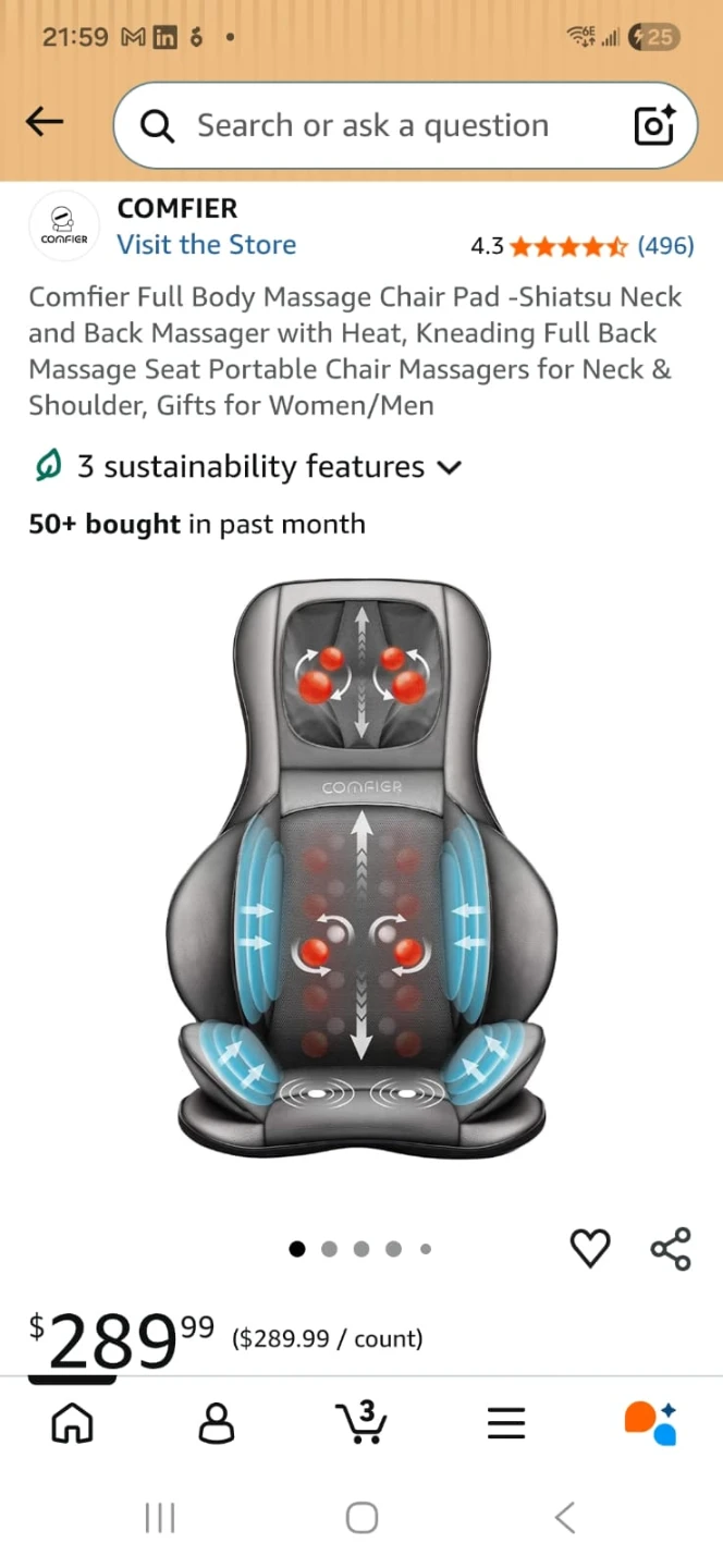 BNIB Comfier Shiatsu Neck & Back Massager with Heat - photo 2