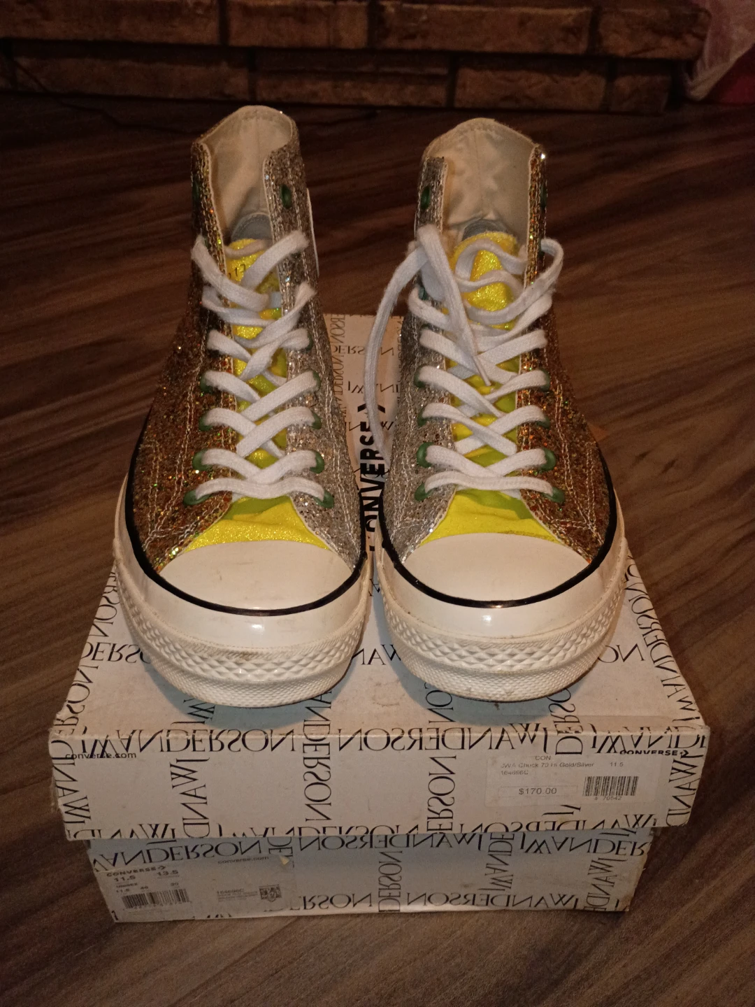Converse Chuck 70 Hi Glitter Gold/Silver Sneakers - photo 4