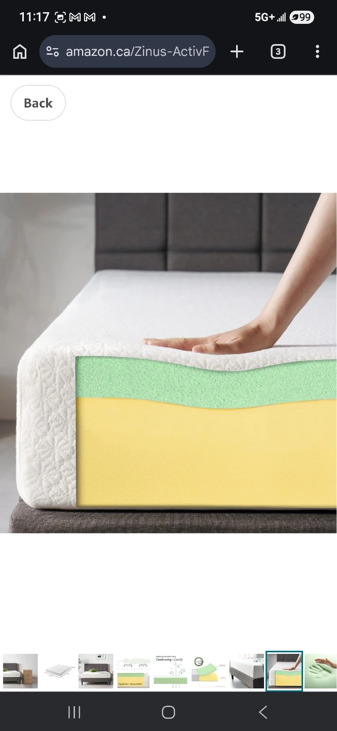 Queen Mattress - Zinus ActivFresh Memory Foam + two pillows - photo 5