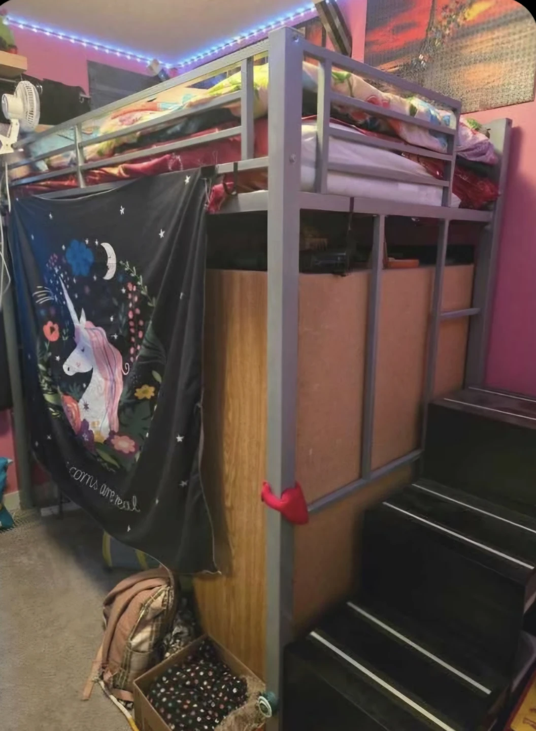 Loft Bed with Stairs and Storage