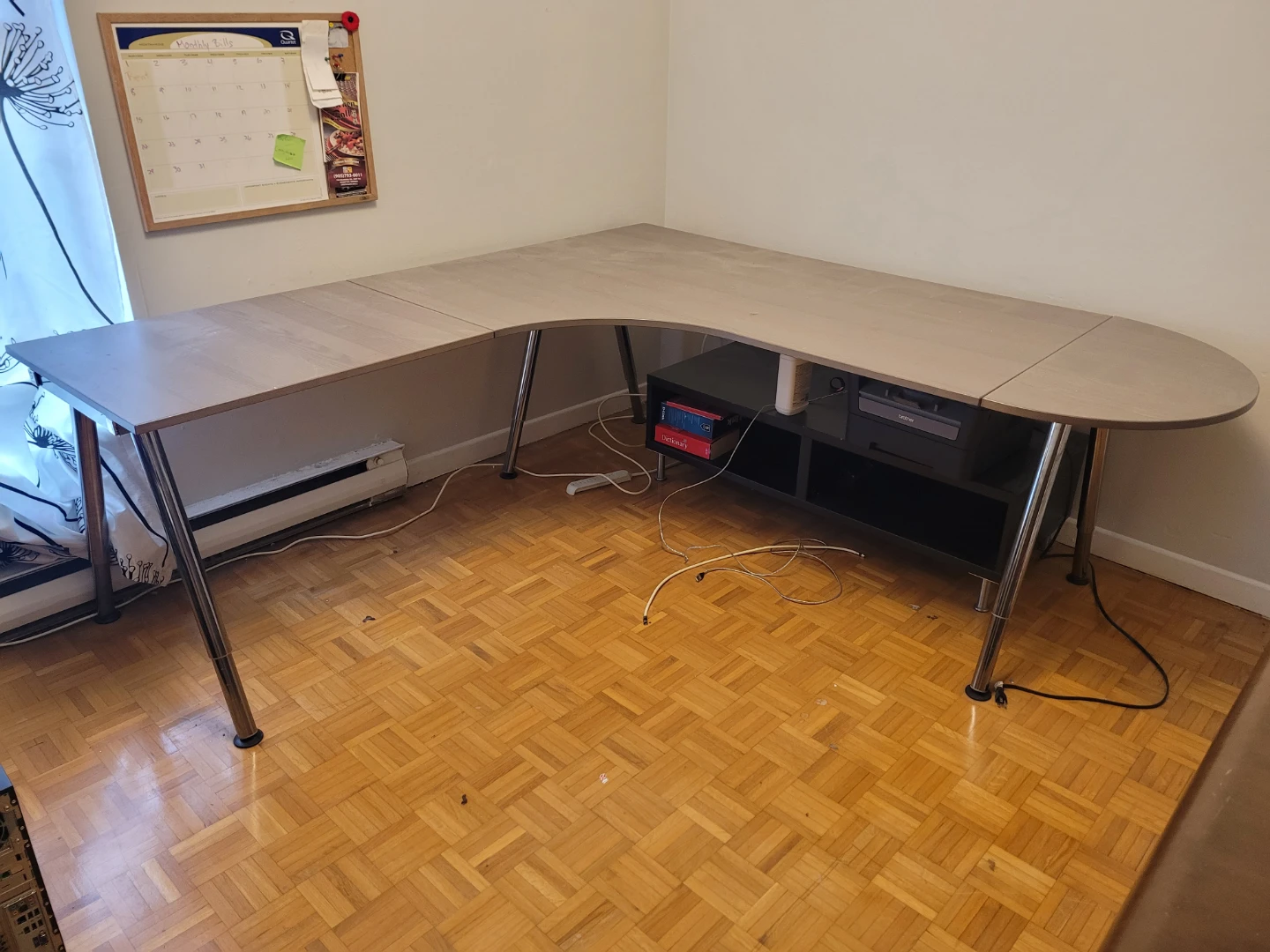 L-shaped desk with chair