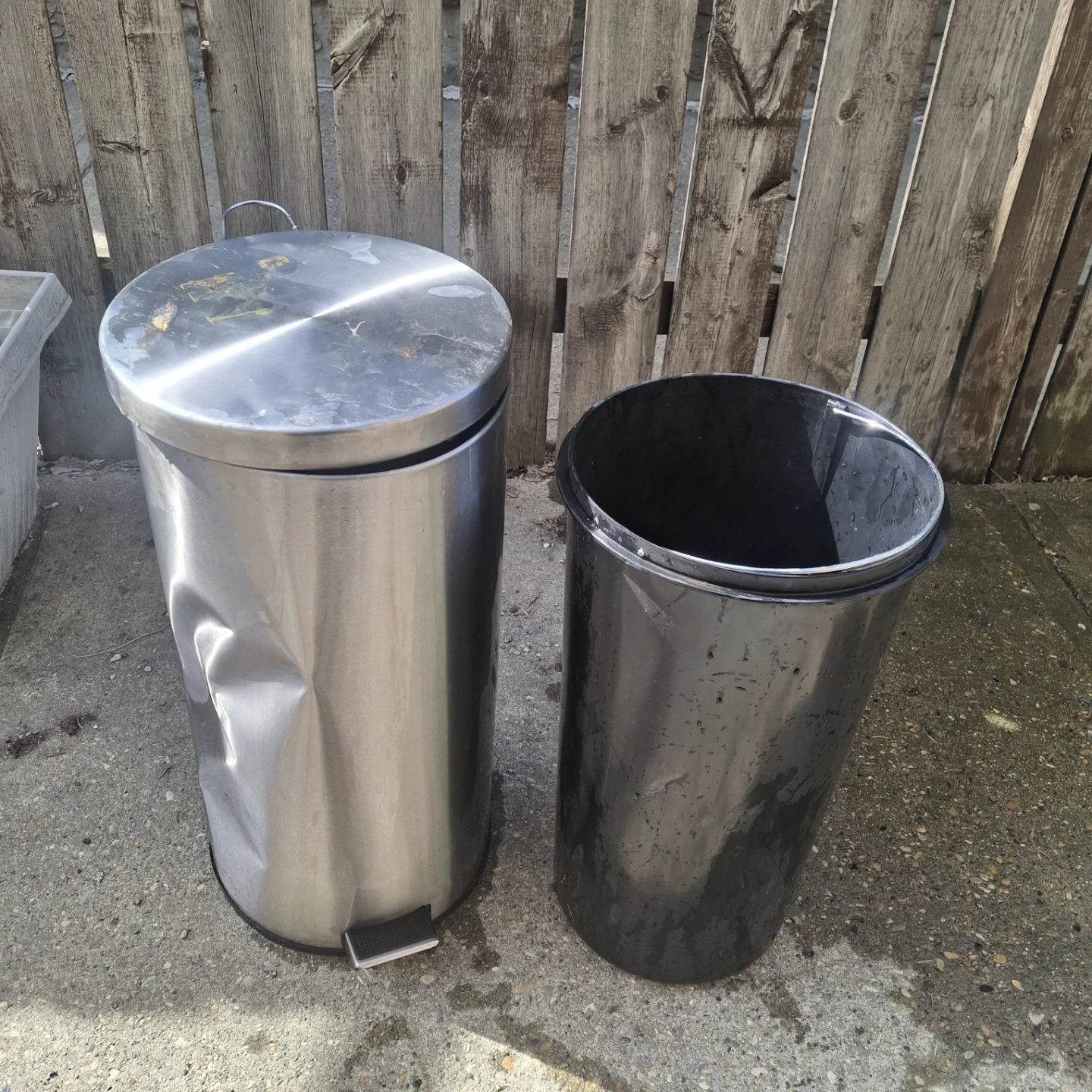 Stainless Steel Step Trash Can * dented*