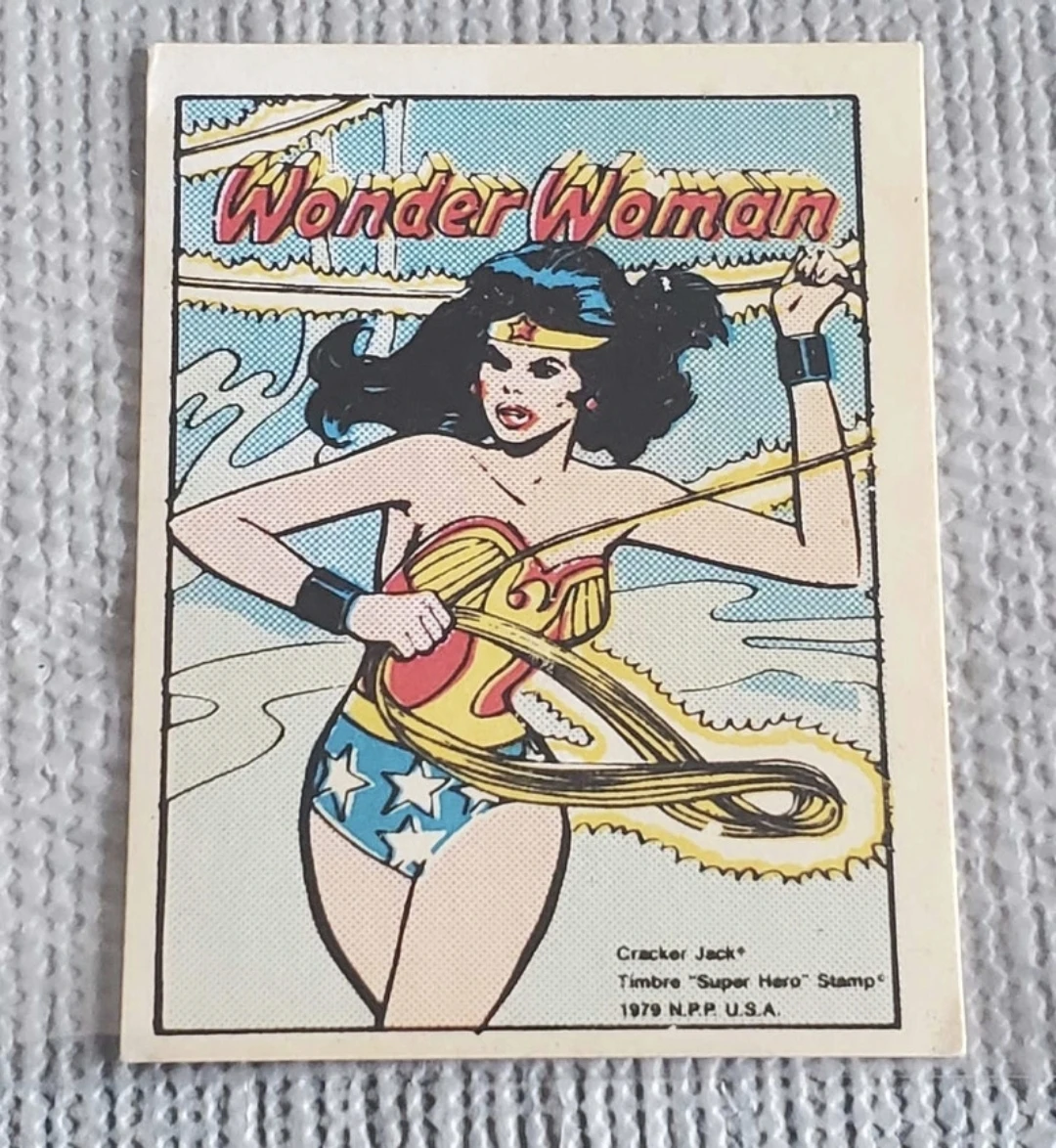 1979 cracker jack Wonder woman stamp card