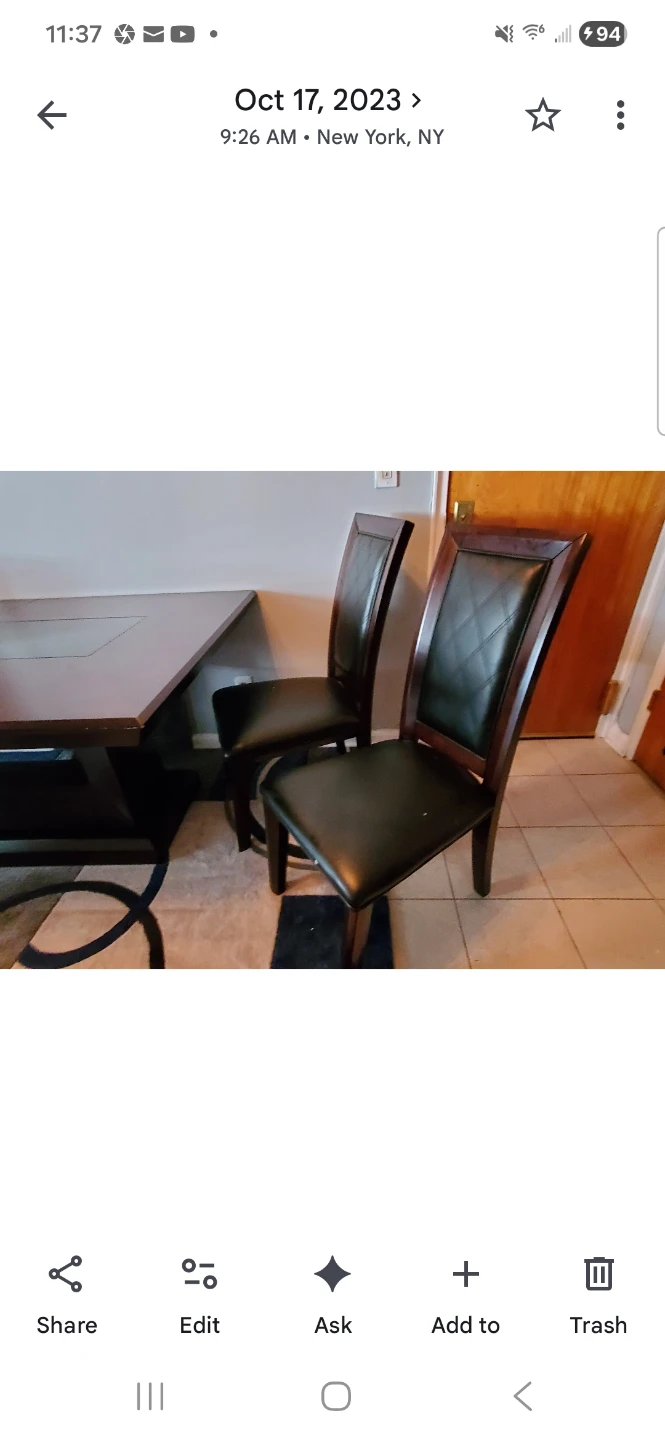 Dark Wood Dining Table with Chairs - photo 3